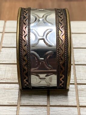Brass Tri-Color Cuff Bracelet